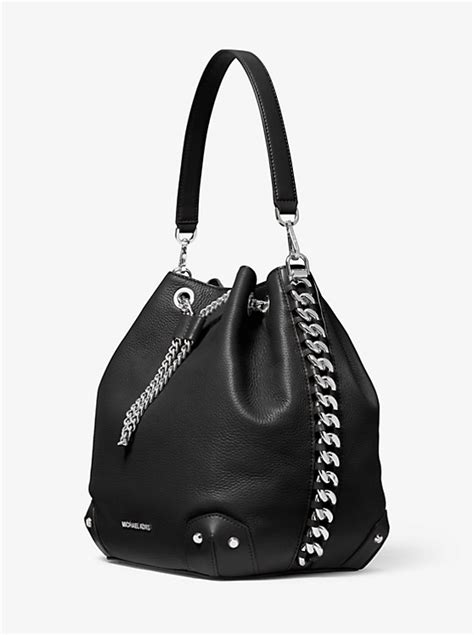 michael kors alanis large bucket bag|Alanis Large Pebbled Leather Bucket Bag .